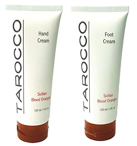 Baronessa Cali Tarocco Sicilian Blood Orange Foot Cream and Hand Cream Set - Refreshing and Moisturizing - 4 Ounce