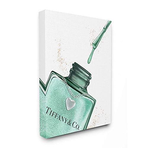 Stupell Industries Makeup Nail Polish Brush Cyan Drip Fashion, Design by Artist Ziwei Li Wall Art, 16 x 20, Canvas