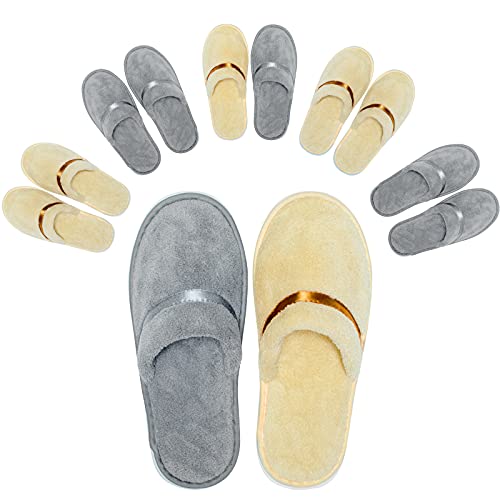 Disposable Slippers for Guests,6 Pairs Washable Reusable Spa Slippers Shoeless Home Bulk hotel Slippers Applicable to Wedding Travel Party