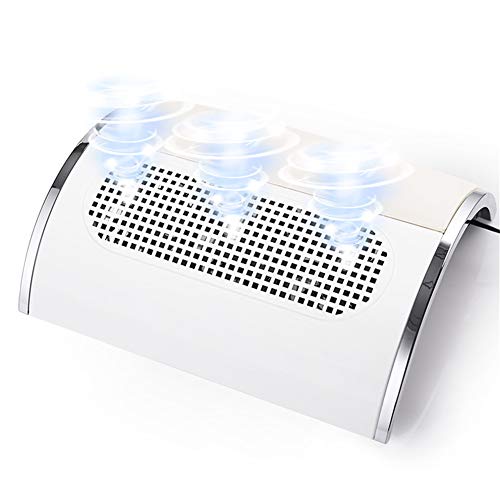 BORN PRETTY Nail Dust Collector for Nails, Nail Vacuum Cleaner Machine Large Size 40W Low Noise 3 Fans Dust Extractor with Non-Woven Bags Nails Tech One Button Control for Sucking Nail Dust Home Salon