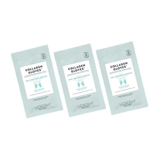 VOESH Collagen Gloves, Vegan Hand Masks, Peppermint, 3 Pack, Moisturizing Hand Mask, Lotion Gloves, Hydrating Gloves, Hand Care, Spa Manicure Gloves, Dry Hand Treatment