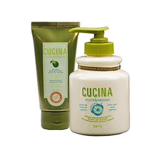 Fruits & Passion Cucina Lime Zest and Cypress Hand Butter and Regenerating Cream Bundle