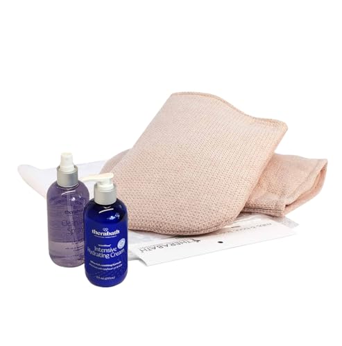 Therabath Hand ComforKit for Paraffin Wax Bath, Arthritis and Skin Therapy, Includes 2 Insulated Mitts, 100 Liners, 4 oz. Pre-Treatment Spray and Intensive Hydrating Cream, Home and Spa, Made in USA