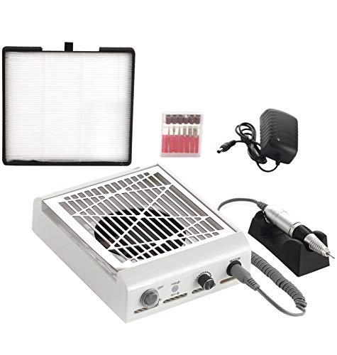 Miss Sweet Electric Nail Drill Machine and Nail dust Collector All-in-one (White)