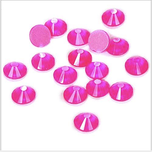Neon Crystal Color Nail Art Size ss12 ss16 ss20 ss30 Flatback Glass Rhinestones Glue Fix (ss16 (4mm) 1440 pcs, Neon Pink)