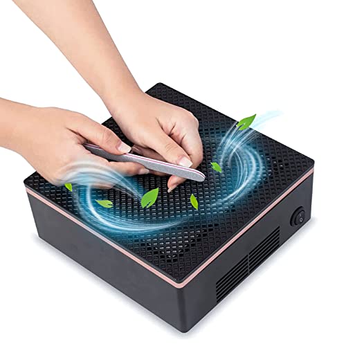 AREMOD Nail Dust Collector Vacuum, 60W High Power Nail Vacuum Cleaner Fan Reusable Filter Low Noise Collector Machine for Acrylic Nails Manicure Extension Nails(Black)