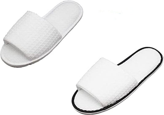 LUXEHOME Waffle Open Toe Spa Slippers, 14 Pairs per Case Include 2 Different Sizes
