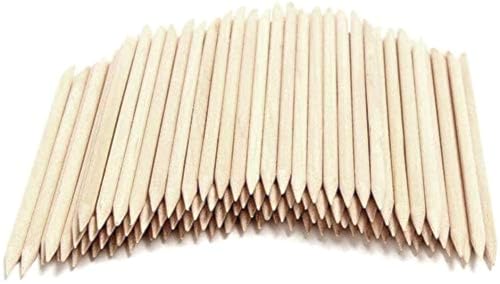 Onwon 1000 Pieces Orange Wood Sticks - Double Sided Nail Art Multi-Functional Cuticle Pusher Remover, Clean Nail Polish - 110mm Pointed End & Flat End Manicure Pedicure Tool