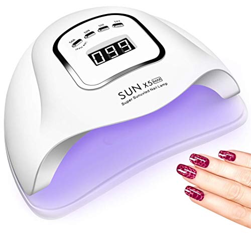 UV LED Nail Lamp 150W, Professional Nail Dryer Gel Polish Light, UV Nail Light with 4 Timer Setting, Nail Polish Curing Gel LED Dryer, Professional Nail Art Tools with Automatic Sensor