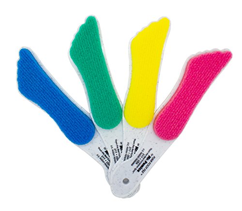Mr. Pumice Large Pumi Foot File (4 Pack): 2-in-1 Callus Remover Pedicure Stone & Ped Scrubber For Smooth Feet and Heels, Dual-Grit (Medium + Coarse)