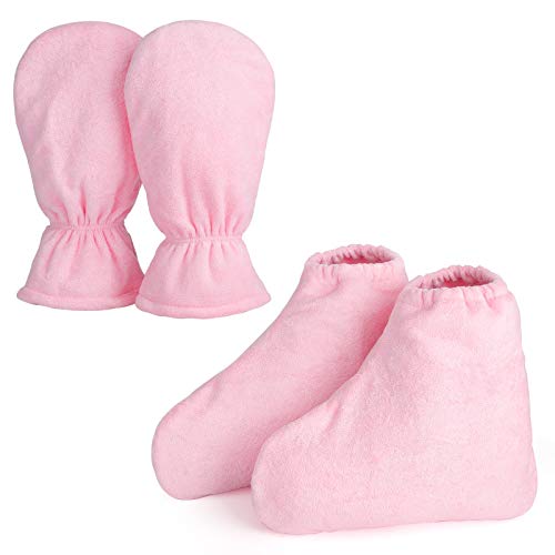 Paraffin Wax Gloves for Hand and Feet, Segbeauty Thick Paraffin Heated SPA Mittens Foot Liners, Gloves & Socks for Hot Wax Hand thera-py Thermal treat-ment Wax Warmer Paraffin Wax Machine Pink