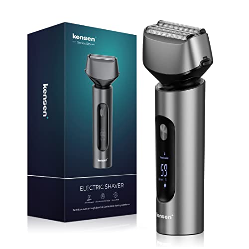 kensen Electric Razor for Men, IPX7 Waterproof Foil Electric Shavers, Wet & Dry Shave, Cordless Rechargeable Men Face Beard Shavers, Portable Travel Men's Electric Razors