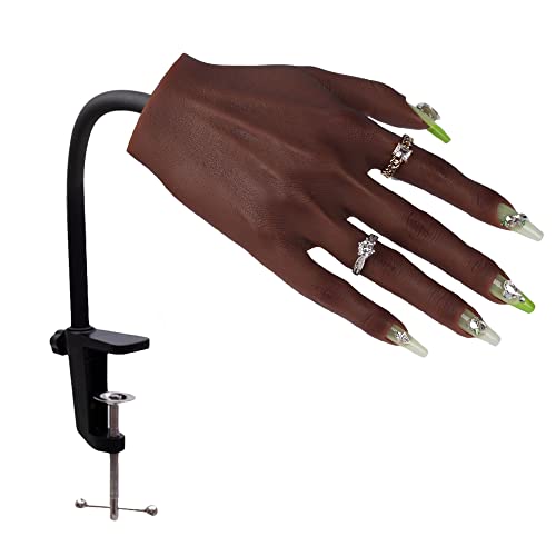 Practice Hand for Acrylic Nails, Silicone Fake Hands with Stand Bracket to Practice Fake Nails Mannequin Hand for Nails Practice and Nail Art