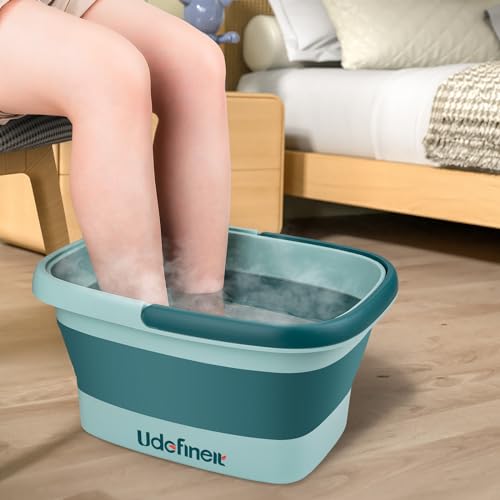 Udefineit Collapsible Foot Bath Soak Tub with Handle, 15L/4 Gallons, Large Portable Feet Spa Soaking Basin Bucket with Massage Acupoint for Washing Soaking Feet, Pedicure Foot Soak, Home Spa Treatment