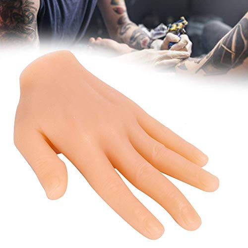 Tattoo Practice Hand, Soft Silicone Practice Fake Hand Highly Simulation Easy Coloring Mannequin Hand Display and Decoration for Tattoo Shop(Left)