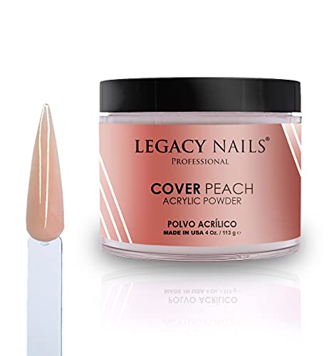 Legacy Nails Professional Cover Acrylic Powder, 4 ounces - Ideal For French Nail Art, Create Nail Art, Nail Extension That Provide a Healthy, Natural Look To Nails (COVER PEACH)