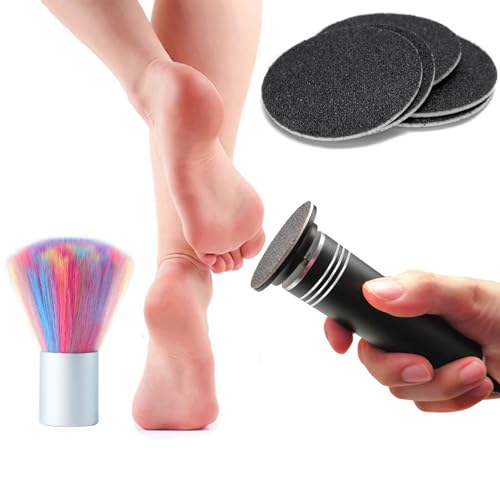 Electric Callus Remover for Feet, Professional Electric Foot File Foot Sander Pedicure Foot Care Tools for Hard Cracked Dry Dead Skin, Infinitely Adjustable Speed, 60 Sandpaper Discs, Black