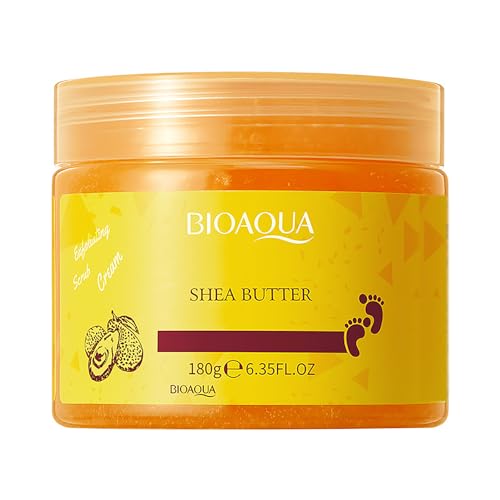 BIOAQUA Foot Care Herbal Massage Scrub-Exfoliating Cream Cleansing Delicate Feet Skin Shea Oil Natural Extracts 180g