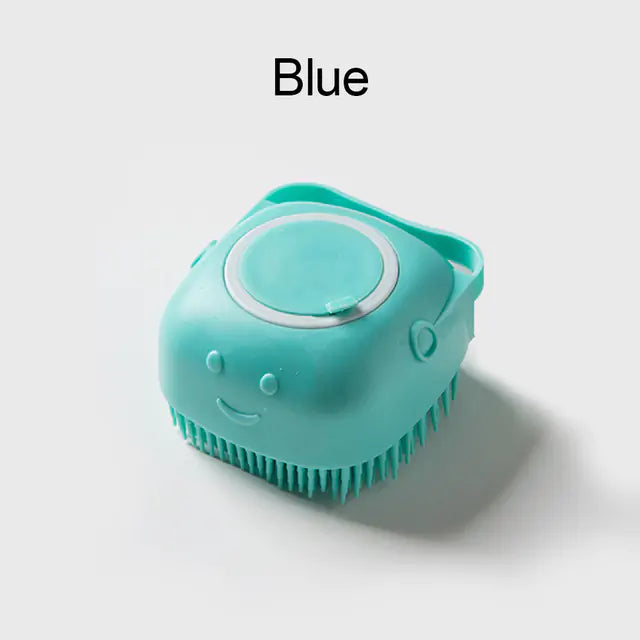 Soft Silicone Dog Massage Brush Soft Blue A