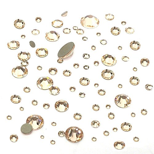 SILK (391) 144 pcs Swarovski 2058/2088 Crystal Flatbacks rhinestones nail art mixed with Sizes ss5, ss7, ss9, ss12, ss16, ss20, ss30