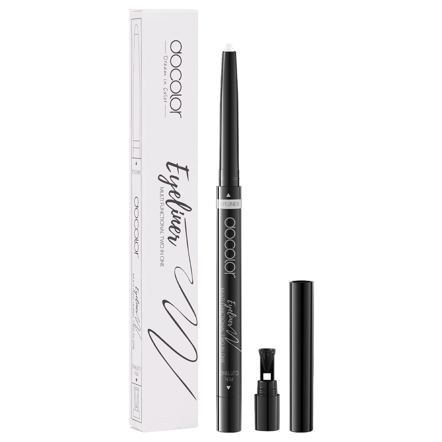 Docolor Gel Eyeliner Waterproof Super Slim All Day Longwearing Eye Liner Pen Whtie