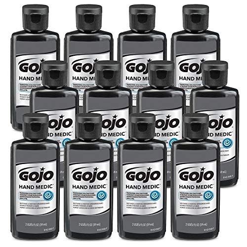 Gojo HAND MEDIC Professional Skin Conditioner, Fragrance Free, 2 fl oz Travel Size Squeeze Bottle (Pack of 12) - 8142-12