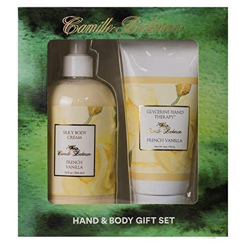Camille Beckman Hand and Body Duet Set, Silky Body and Glycerine Hand Cream, French Vanilla