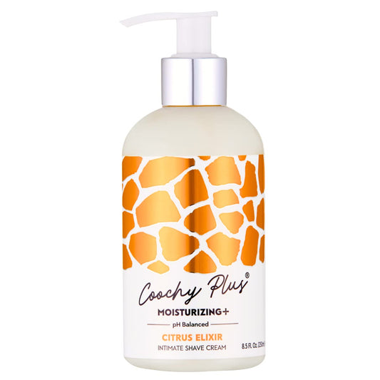 Coochy Plus Intimate Shaving Cream CITRUS ELIXIR For Pubic, Bikini Line, Armpit and more - Rash-Free With Patent-Pending MOISTURIZING+ Formula – Prevents Razor Burns & Bumps, In-Grown Hairs, Itchiness