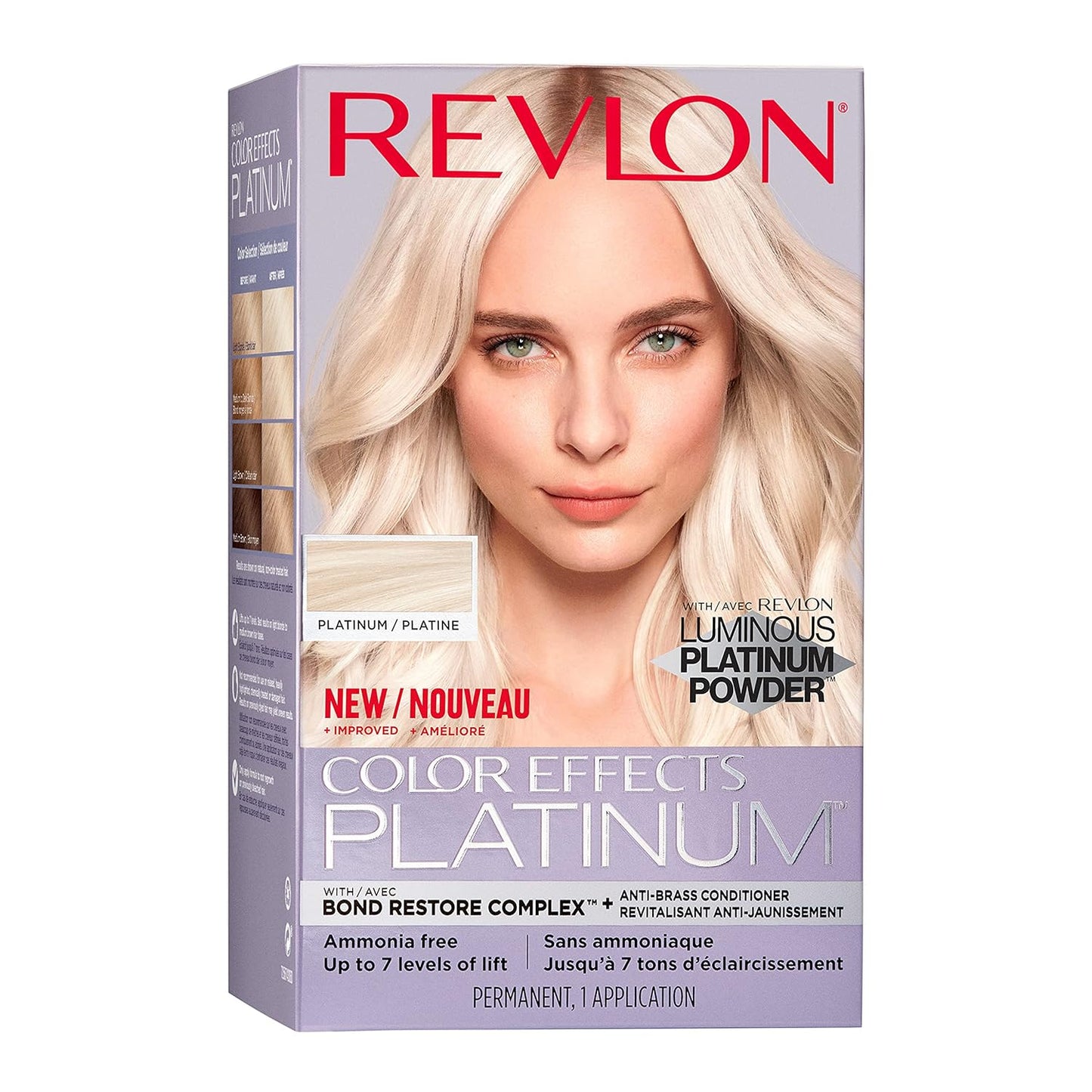 Revlon Permanent Hair Color, Permanent Hair Dye, Color Effects Highlighting Kit, Ammonia Free & Paraben Free, 60 Platinum, 8 Oz, (Pack of 1)