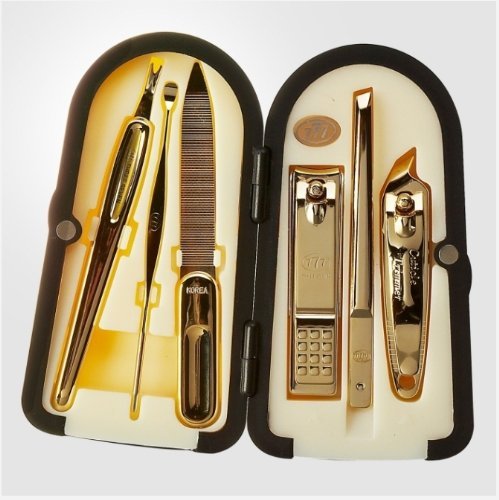 Three Seven 777 [TS-4000G] 6PCS Stainless Manicure Pedicure Cutter Nail Clipper Kit Set Tool Grooming Nipper