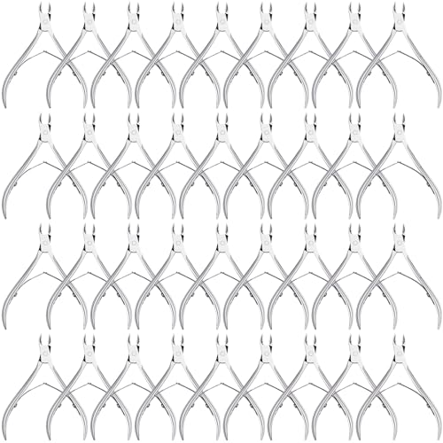 Lothee 36 Pieces Cuticle Trimmer Cuticle Cutter Bulk Stainless Steel Cuticle Nippers Cuticle Remover Pointed Nail Cuticle Clippers Dead Skin Pedicure Manicure Tools for Fingernails Toenails