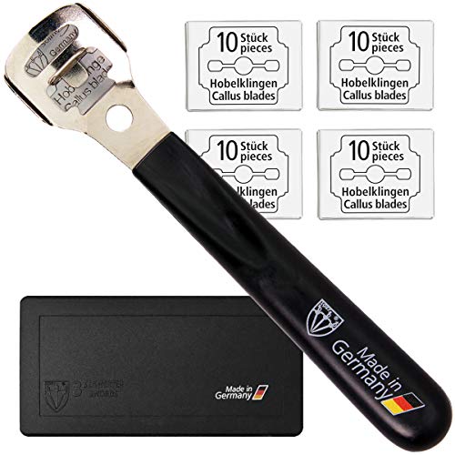 3 Swords Germany - Callus Remover Shaver Cutter Eliminator Razor with 40 Extra Sharp Refill Blades - Made in Solingen Germany