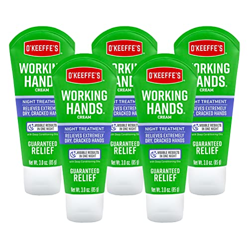 O'Keeffe's Working Hands Night Treatment Hand Cream, 3 oz Tube, (Pack of 5)