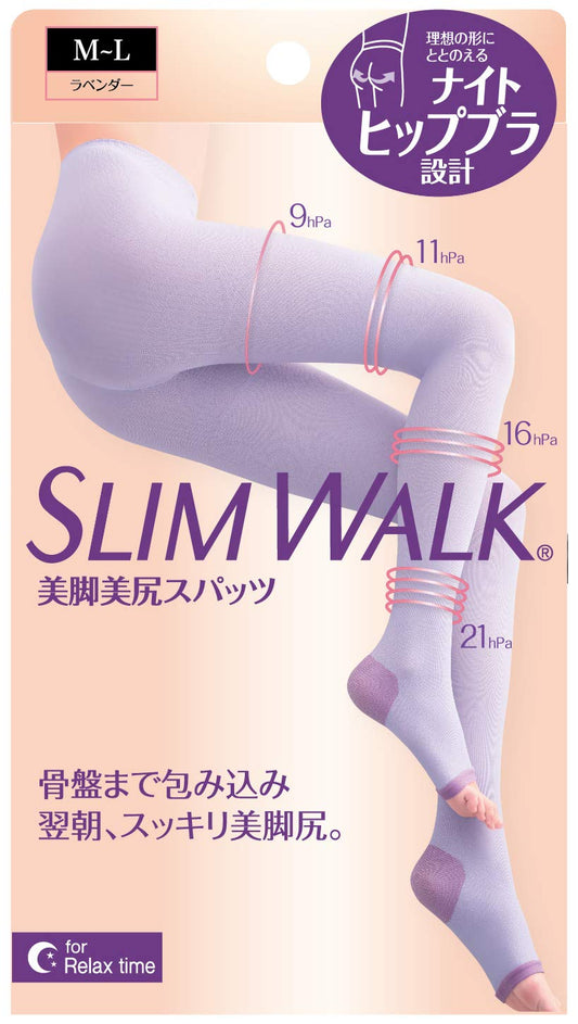 Slim Walk Legs Buttocks M-L Size Lavender (Slim Walk,Spats for Night,ML) Pressure Spats
