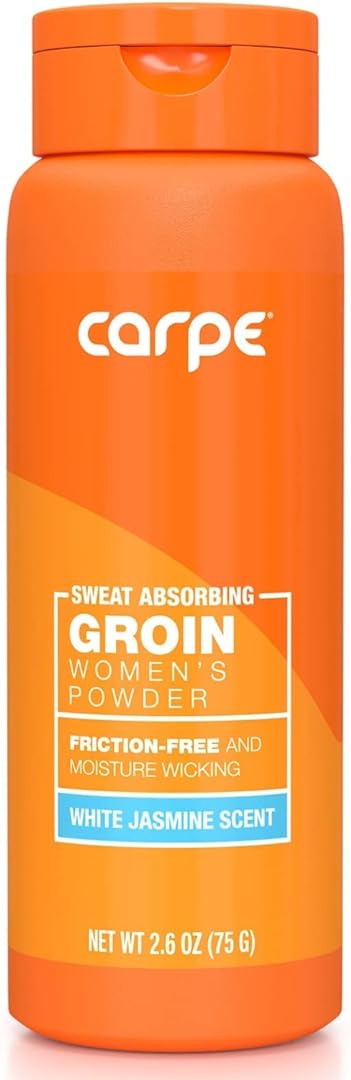 Carpe No-Sweat Groin Powder (for Women) - Designed for Maximum Sweat Absorption - Mess and Friction Free, Stop Chafing - Talc Free Powder WomenÕs Groin Powder