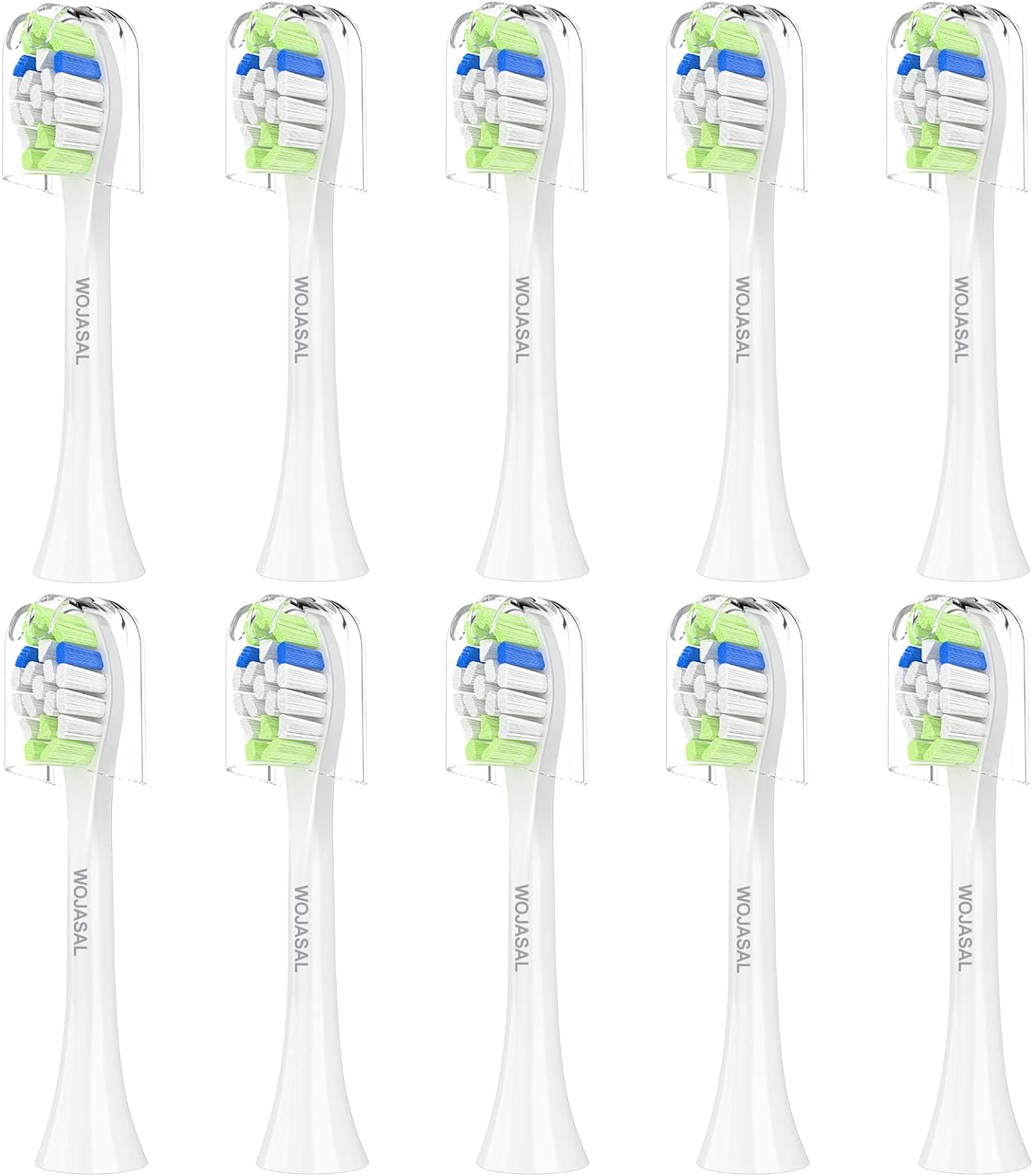 Replacement Toothbrush Brush Heads Compatible with Philips Sonicare Electric Toothbrushes, for Snap-On System, Pack of 10, White