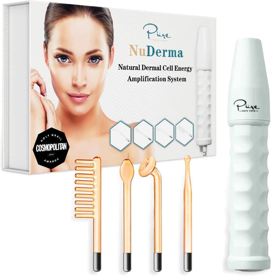 NuDerma Portable Handheld Skin Therapy Wand Machine w/Neon Ð Anti-Aging - Skin Tightening - Wrinkle Reducing - Dark Circles Ð Clarifying - Hair & Scalp Stimulator