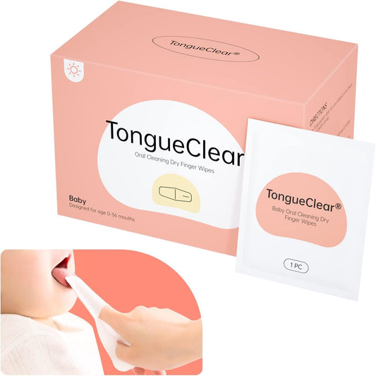 Tongueclear Toddler & Baby Dry Wipes, Premium 0-36 Months Tooth and Gum Wipes, Upgrade Tongue Cleaner for Infant & Newborn, 60 Count