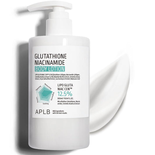APLB Glutathione Niacinamide Body Lotion | LIPO GLUTA NIAC CENª 12.5% 10.14 FL.OZ / Korean Skincare, Long lasting hydration, Revitalize for gentle and improve skin texture through Niacinamide, Improve skin elasticy