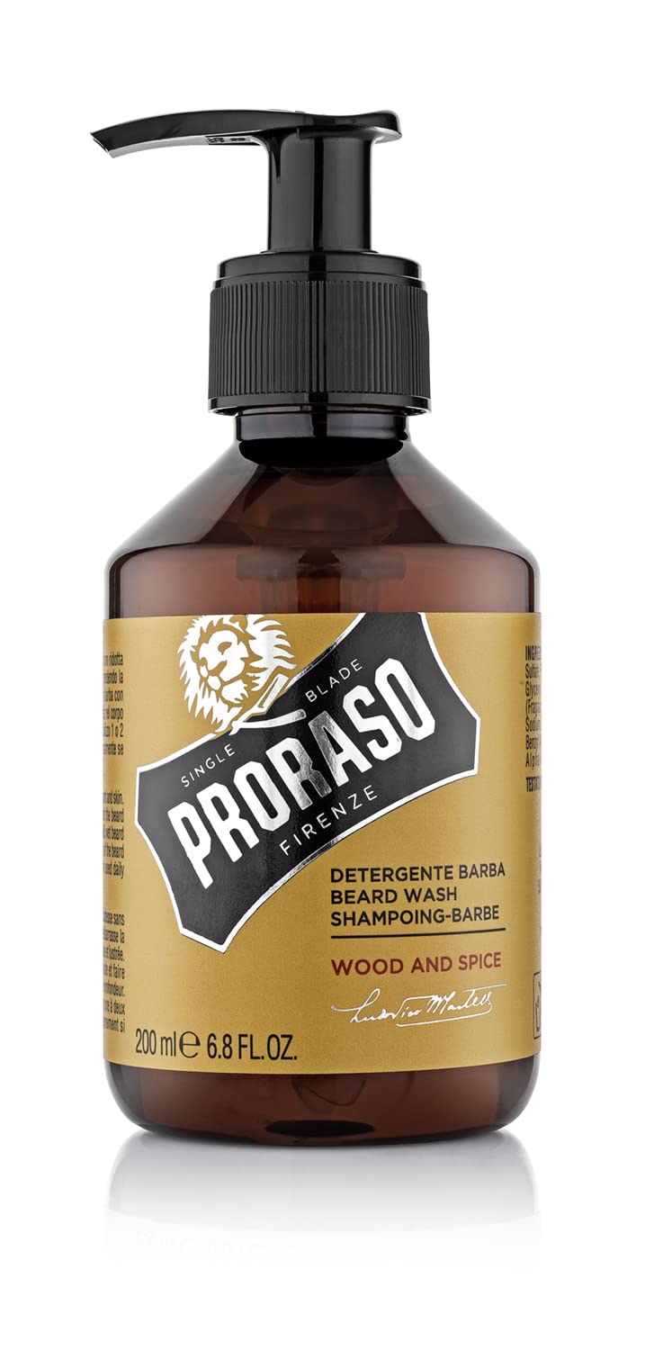 Proraso Beard Wash - Wood and Spice, 6.8 Fl Oz