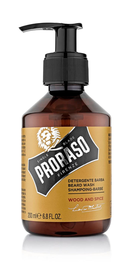 Proraso Beard Wash - Wood and Spice, 6.8 Fl Oz