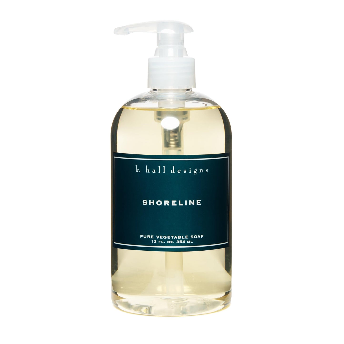 K. Hall Designs Shoreline Liquid Hand Soap, Tranquil Ocean-Inspired Scent, Natural Liquid Soap for Bathroom & Kitchen, Plant-Based Formula, 12 fl oz