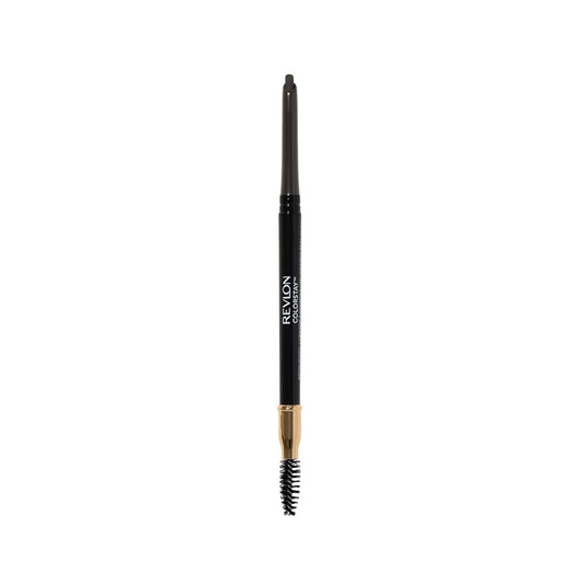 Revlon Eyebrow Pencil, Colorstay Eye Makeup with Eyebrow Spoolie, Waterproof, Longwearing Angled Precision Tip, 225 Soft Black, 0.01 Oz