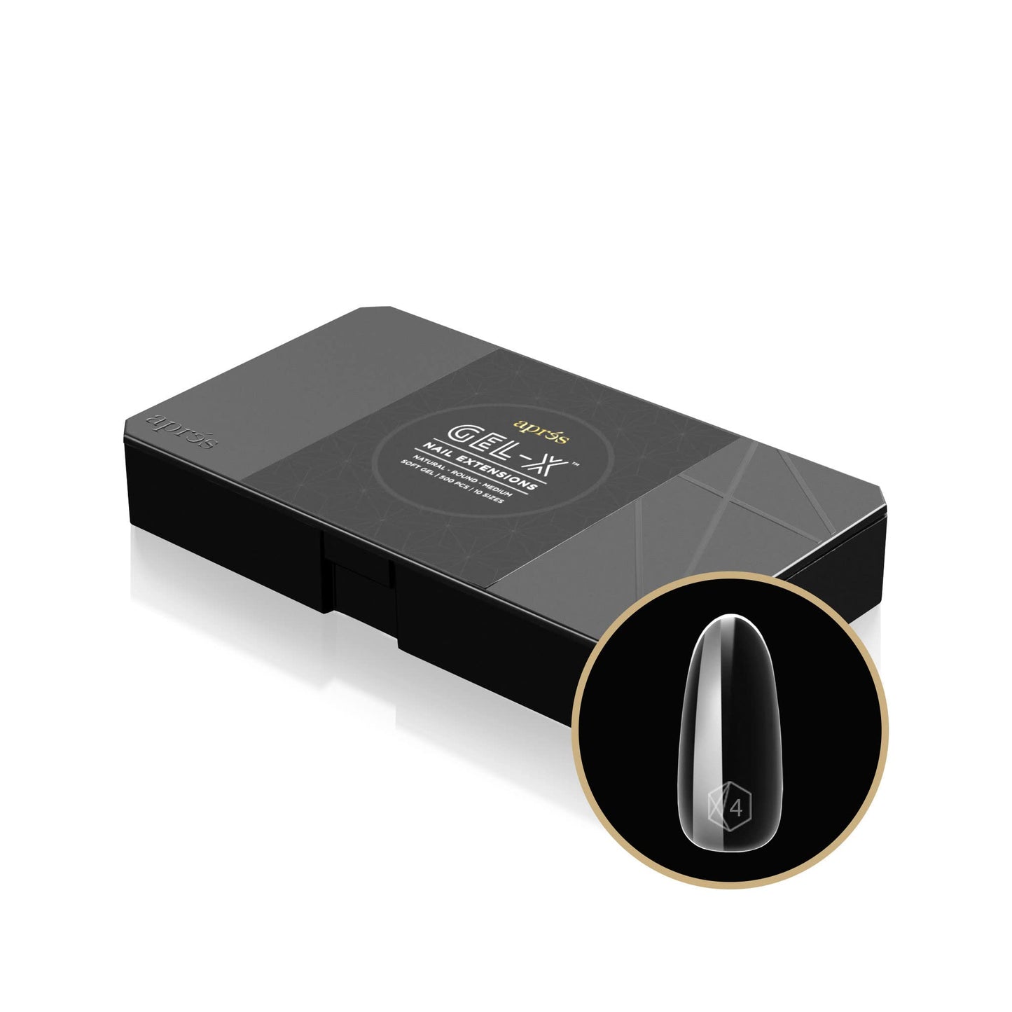 Aprés Gel-X Nail Kit Refills - Box of 500 Nail Tips, Sizes 0-9 (Natural Round Medium)