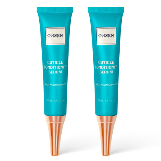 Onsen Cuticle Cream 2pk, Nail Cuticle Oil in Deep Action - Japanese Natural Healing Minerals Nail Care Serum & Butter, Soothe, Repair & Strengthen Cuticles & Nails, Visible Results, Non-Greasy- 2x30ml