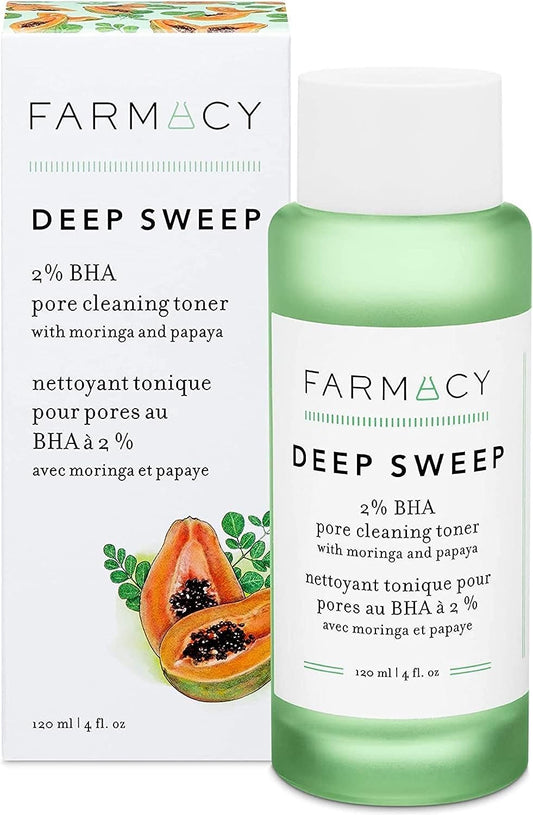 Farmacy Deep Sweep 2% BHA Toner for Face - Pore Cleaner and Facial Exfoliator with Salicylic Acid (4 Fl Oz)