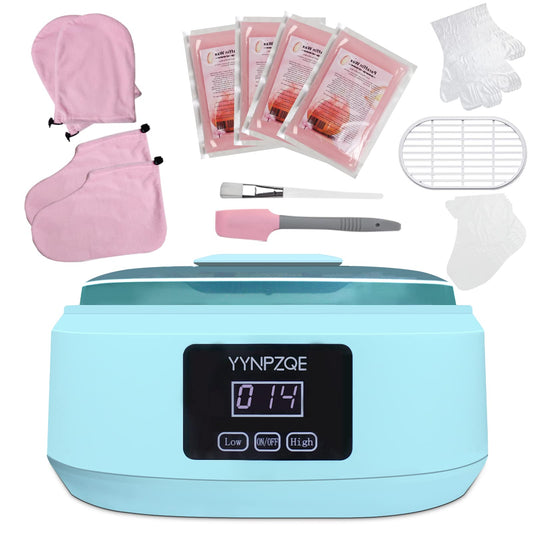 YYNPZQE Paraffin Wax Machine for Hand and Feet,3500ml Paraffin Wax Warmer with 4 Pack Wax and Tools,Paraffin Hot Wax Spa Kit,Adjustable Temp Fast Melt Paraffin Bath for Smooth and Soft Skin
