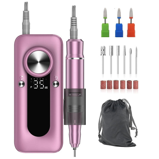 Norala Nail Drill Professional Portable Nail E File Acrylic Nail Drill Machine for Gel Nails Removal 35000 RPM Rechargeable Cordless Electric Nail File Kit