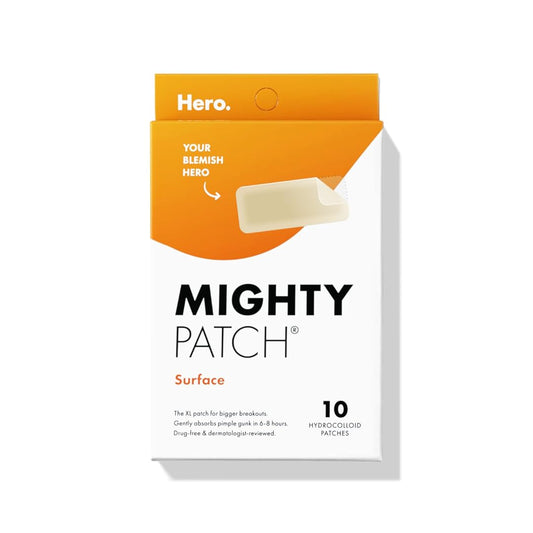Mighty Patchª Surface patch from Hero Cosmetics - Hydrocolloid Spot Patch for Body, Cheek, Forehead, and Chin, Vegan-friendly (10 Count)