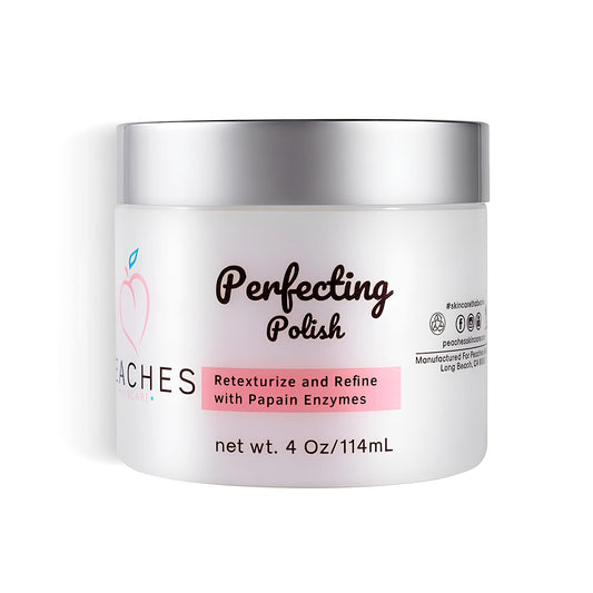 Peaches Skin Care Perfecting Polish Body & Facial Cleanser for Women & Men (4 oz) Gentle Face Cleanser for Exfoliation & Skin Repair Acne Cleanser for Sensitive Skin w/Sugar, Lavender, Arnica Montana